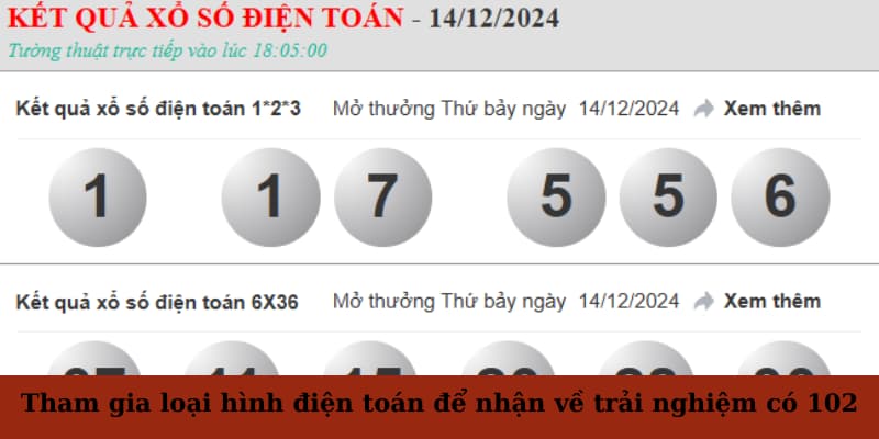 Tham gia loại hình điện toán để nhận về trải nghiệm có 102